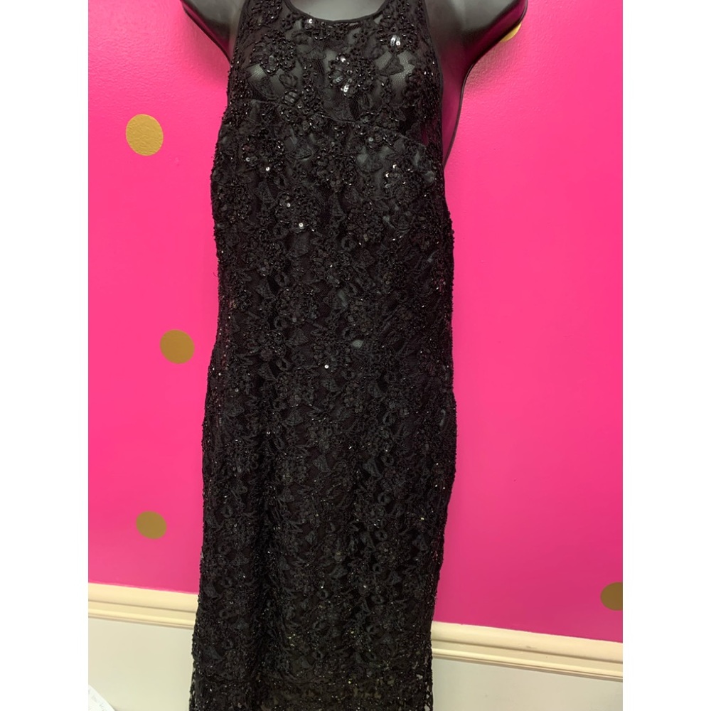 Cache Sequin Halter Dress